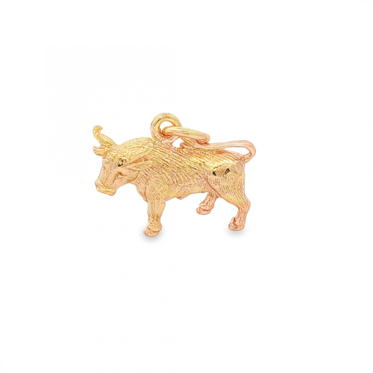 9ct Yellow Gold Bull Charm - 16x13x6mm - 3.0g