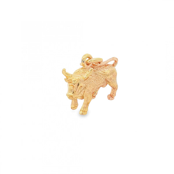 9ct Yellow Gold Bull Charm - 16x13x6mm - 3.0g