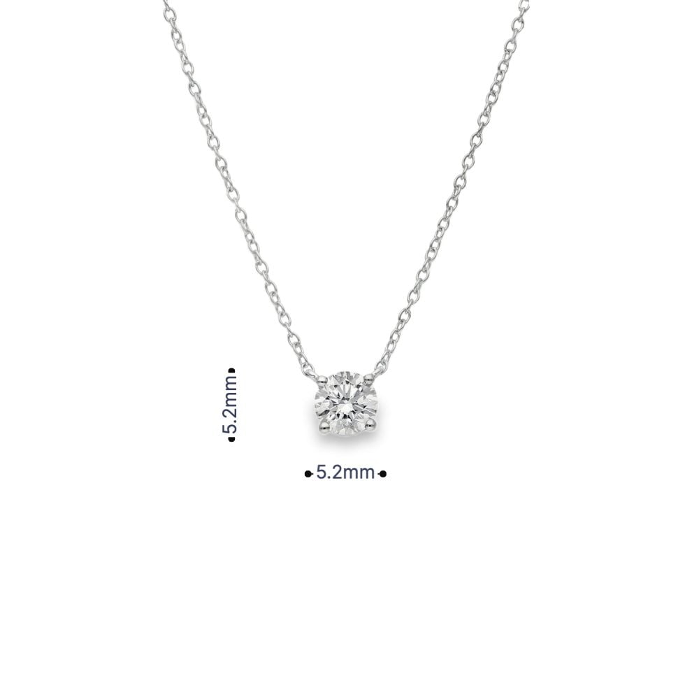 0.50ct White Gold Round-Cut Diamond Pendant & Chain - D/E/VS1