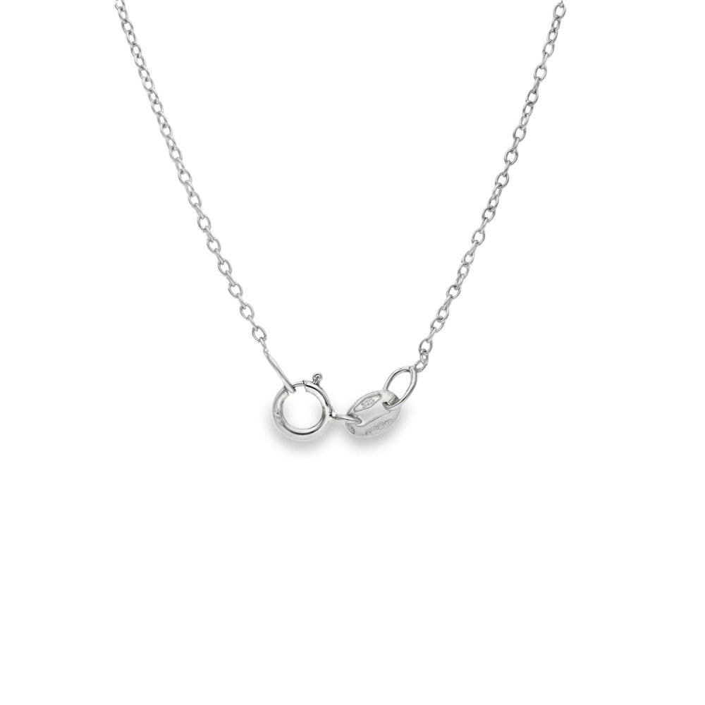 0.50ct White Gold Oval-Cut Diamond Pendant & Chain - D/E/VS1