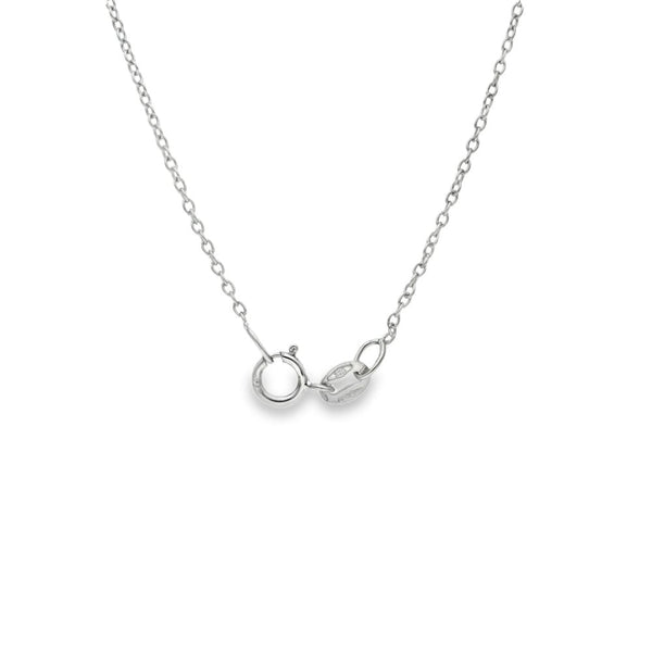 0.50ct White Gold Oval-Cut Diamond Pendant & Chain - D/E/VS1