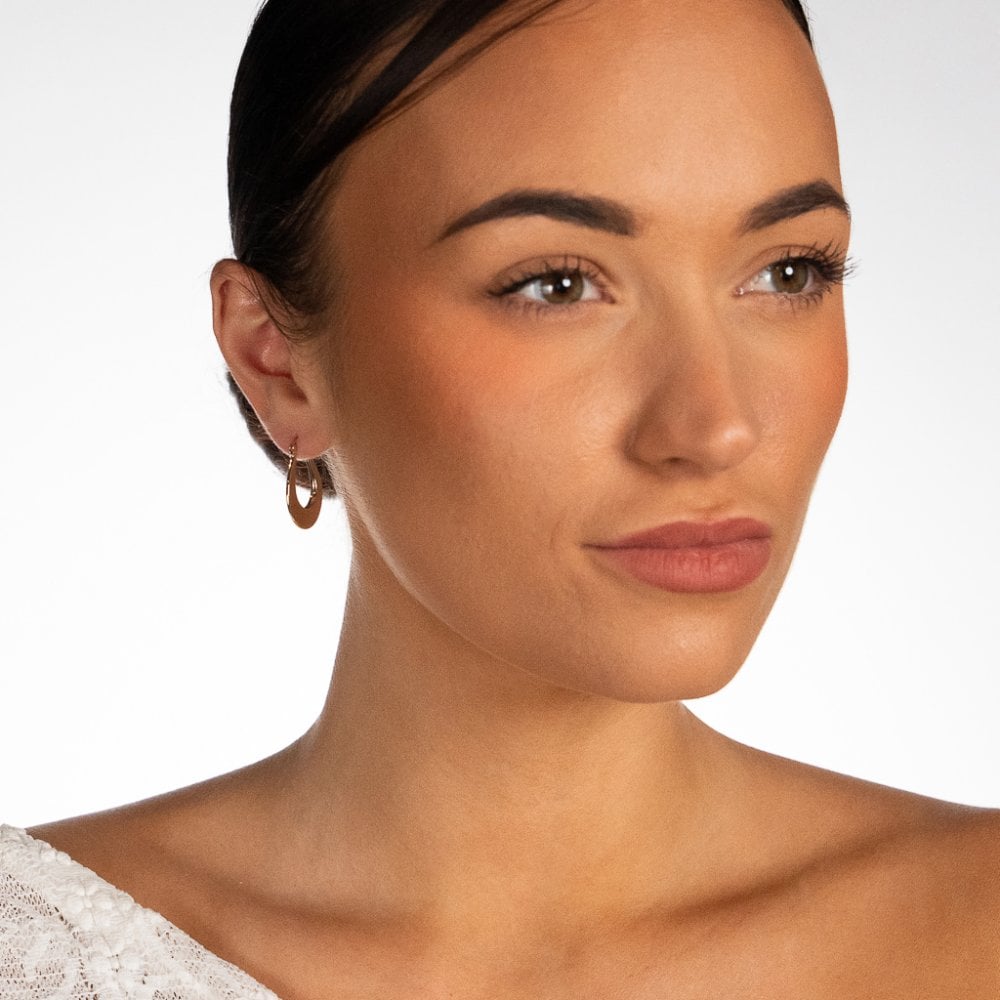 9ct Yellow Gold Plain Hoop Earrings - 20x25mm - 1.8g