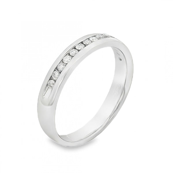 18ct White Gold Diamond Half-Eternity Ring - Size M - 0.15ct