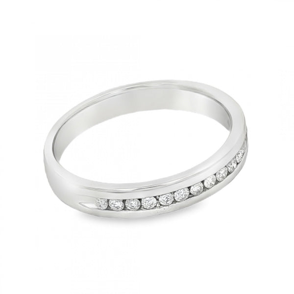 18ct White Gold Diamond Half-Eternity Ring - Size M - 0.15ct
