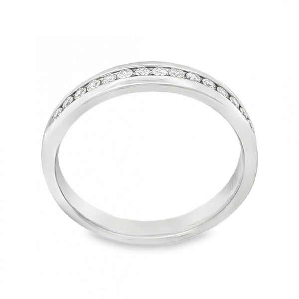 18ct White Gold Diamond Half-Eternity Ring - Size M - 0.15ct