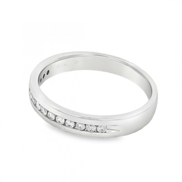 18ct White Gold Diamond Half-Eternity Ring - Size M - 0.15ct