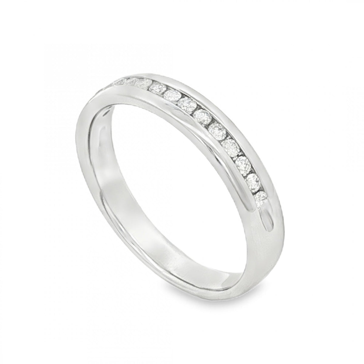 18ct White Gold Diamond Half-Eternity Ring - Size M - 0.15ct