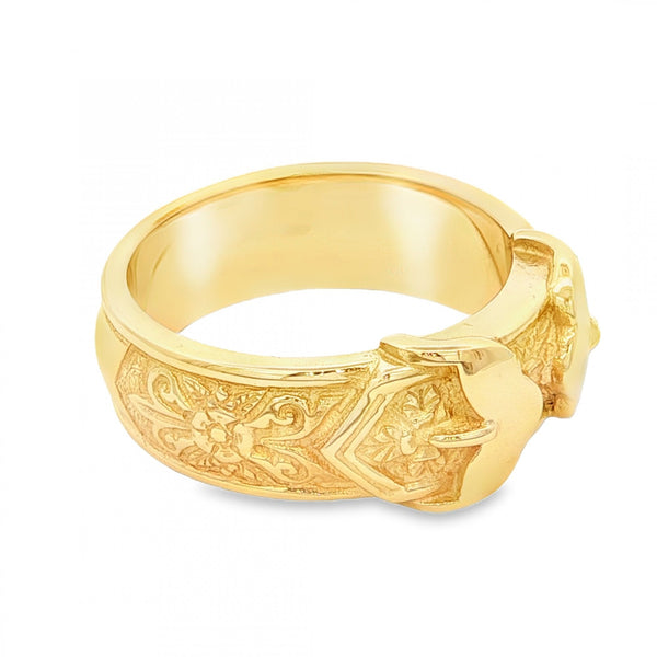 9ct Yellow Gold Heavy Buckle Ring - Size Z+1 - 11mm