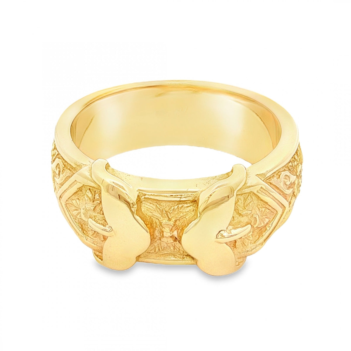 9ct Yellow Gold Heavy Buckle Ring - Size Z+1 - 11mm
