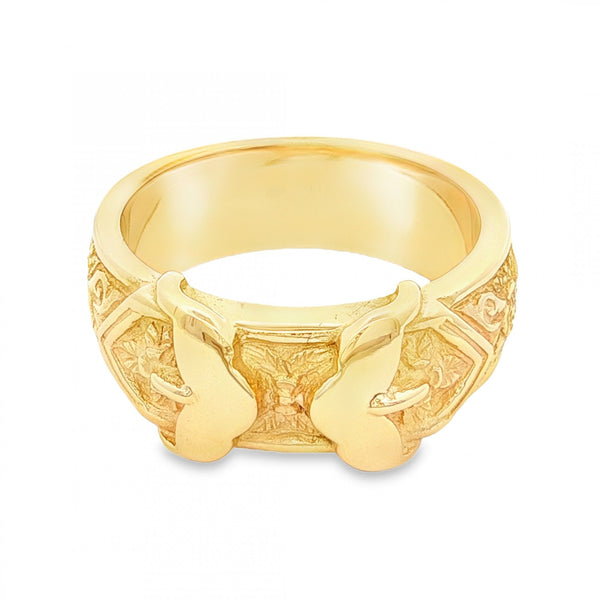 9ct Yellow Gold Heavy Buckle Ring - Size Z+1 - 11mm