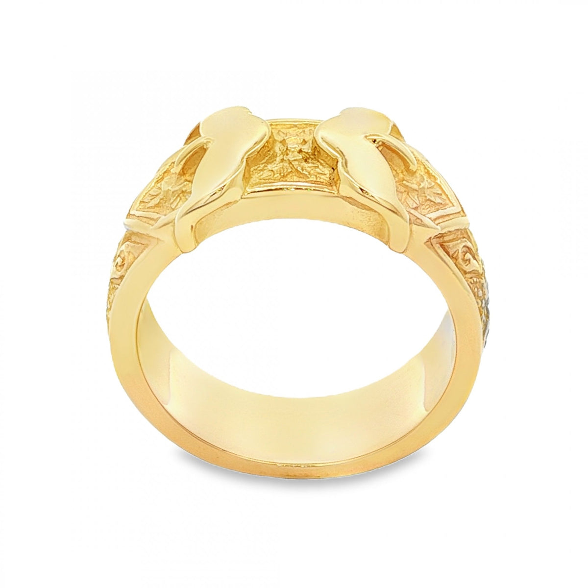 9ct Yellow Gold Heavy Buckle Ring - Size Z+1 - 11mm