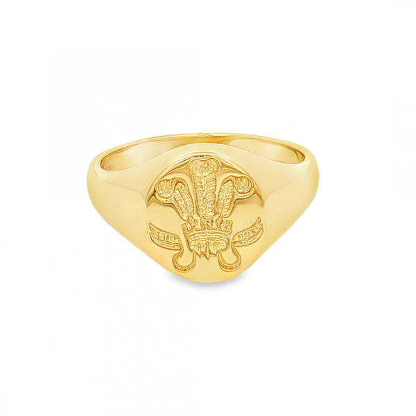 9ct Yellow Gold Prince of Wales Signet Ring - Size T½ - 13mm