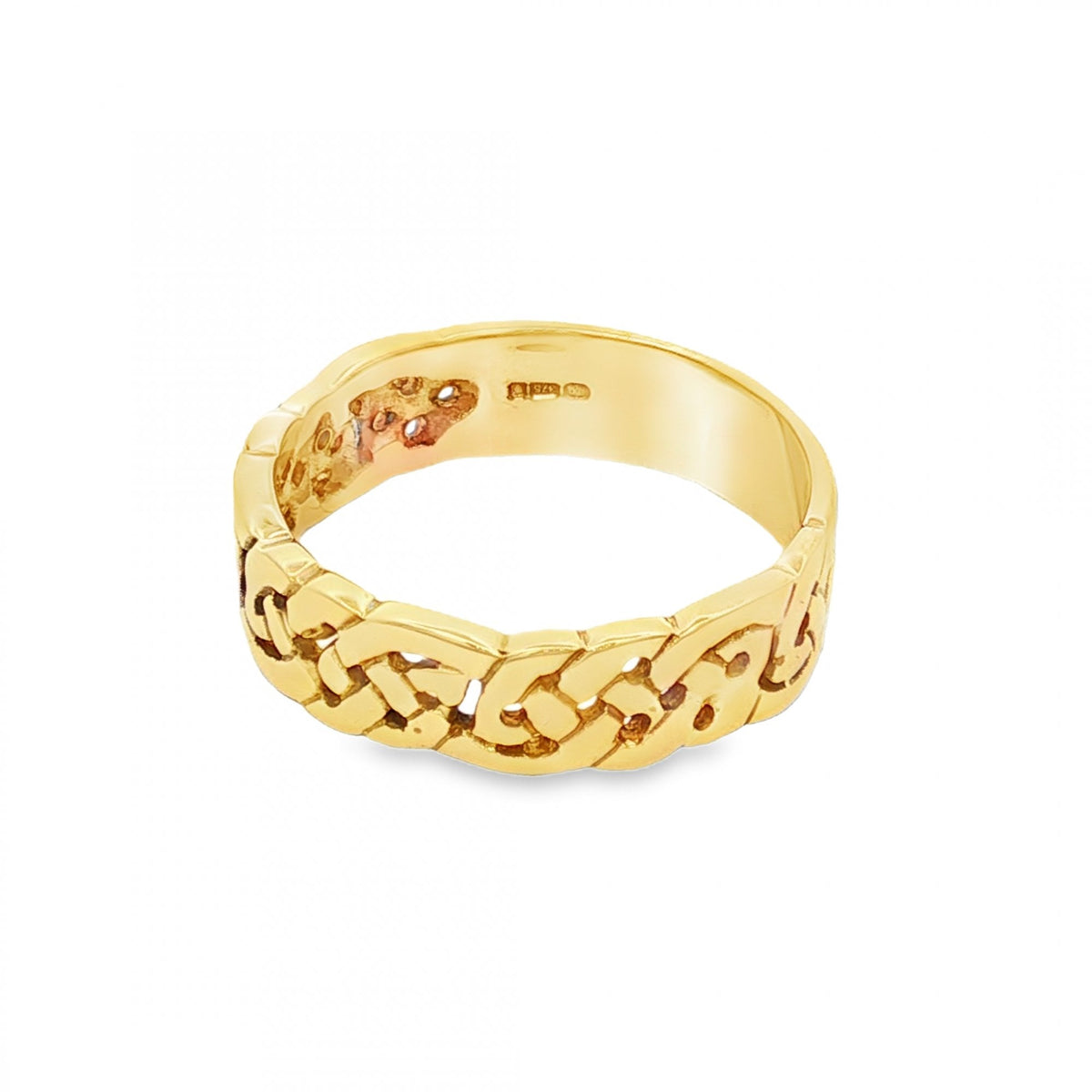 9ct Yellow Gold Open Celtic Band - Size Q½ - 6mm