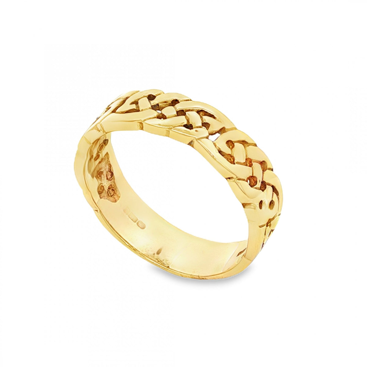 9ct Yellow Gold Open Celtic Band - Size Q½ - 6mm