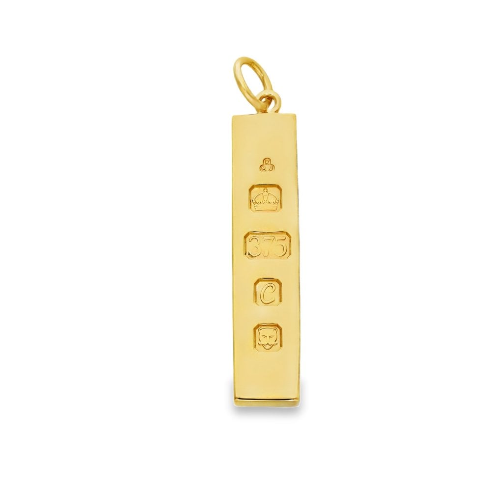 9ct Yellow Gold Heavy Ingot Pendant - 11x49x5mm - 30.2g
