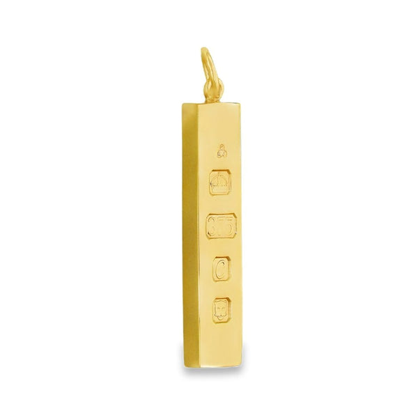 9ct Yellow Gold Heavy Ingot Pendant - 11x49x5mm - 30.2g