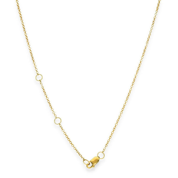 9ct Yellow Gold Peridot & Diamond Pendant & Necklace - 18" -3.1g