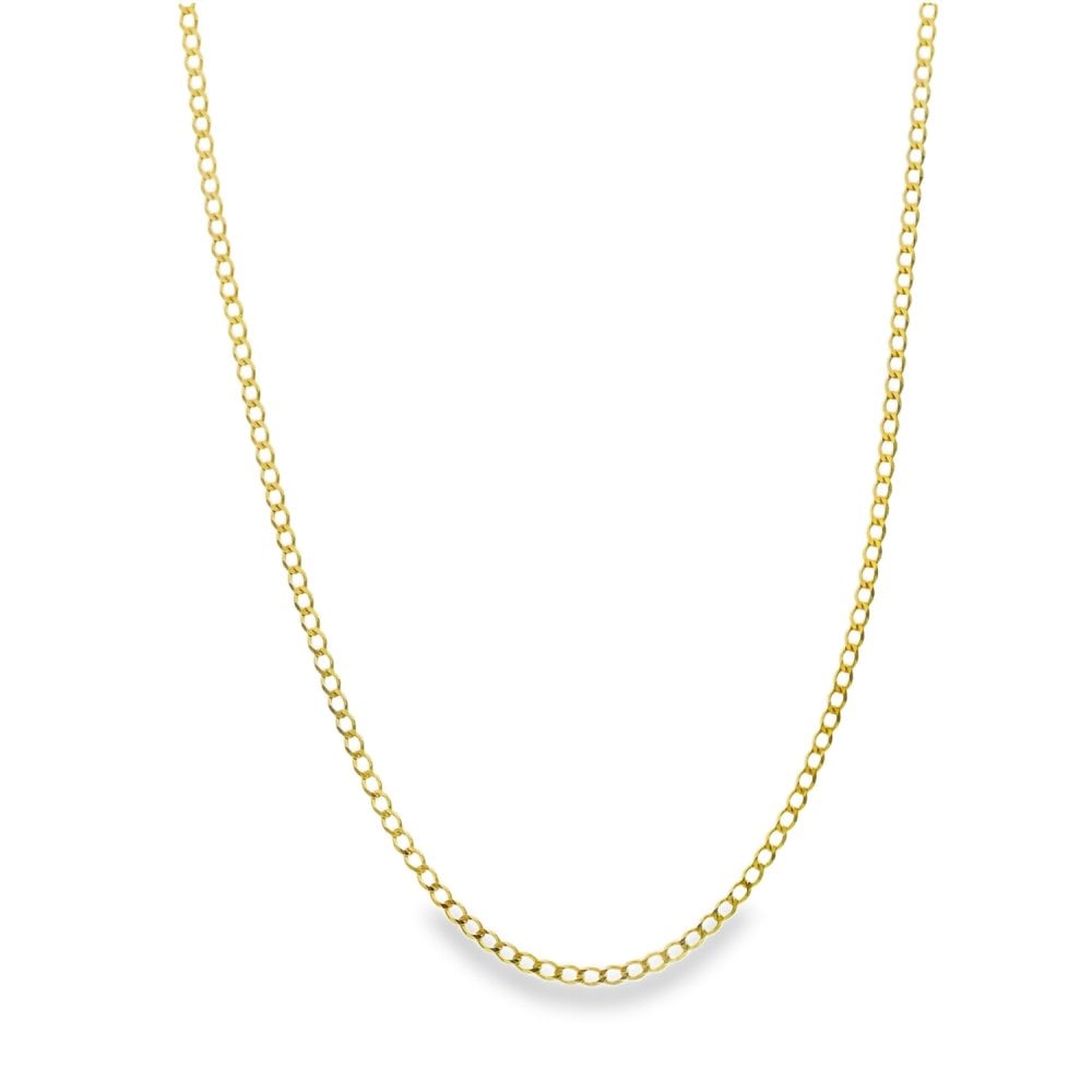 9ct Yellow Gold Fine Curb Chain - 18" - 1.3g