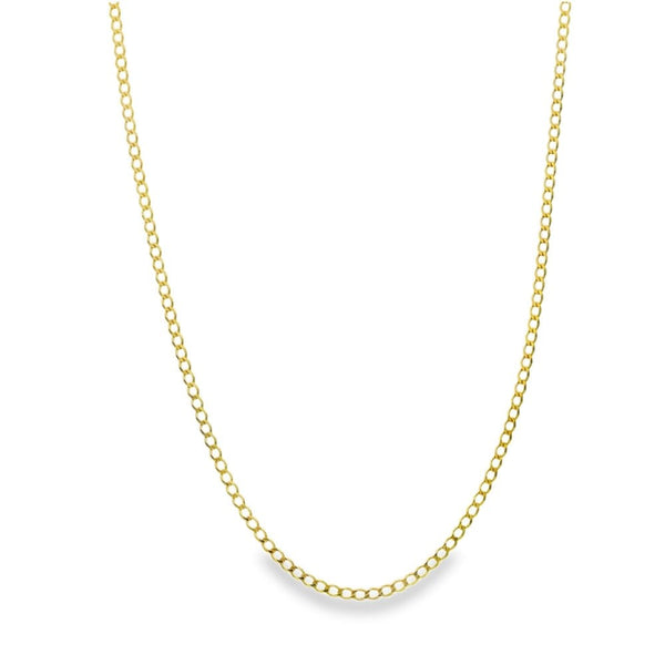 9ct Yellow Gold Fine Curb Chain - 18" - 1.3g