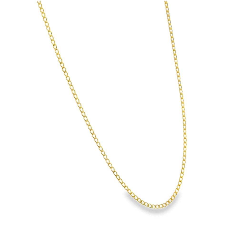 9ct Yellow Gold Fine Curb Chain - 18" - 1.3g