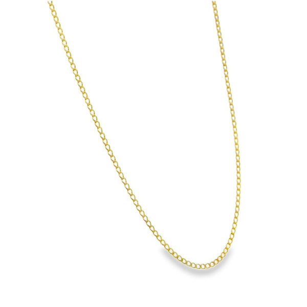 9ct Yellow Gold Fine Curb Chain - 18" - 1.3g