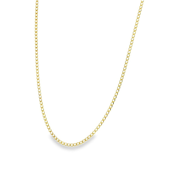 9ct Yellow Gold Fine Curb Chain - 18" - 1.3g