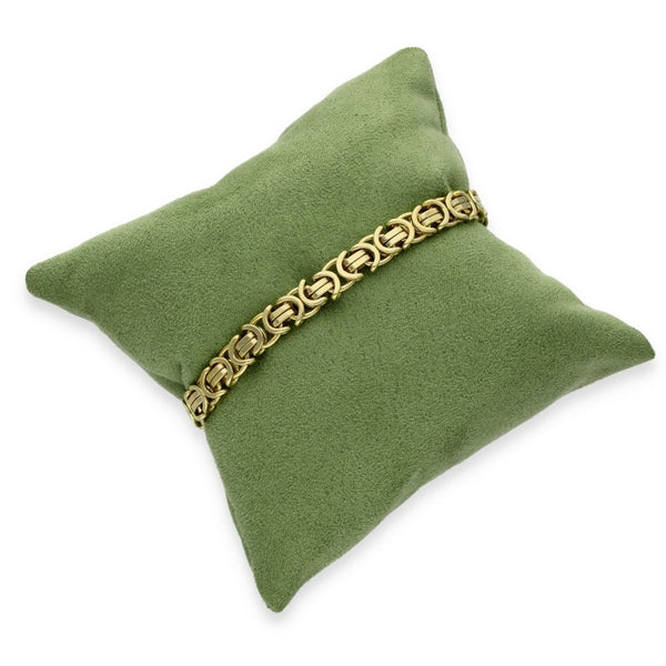 9ct Yellow Gold Flat Byzantine Bracelet - 8" - 22.5g