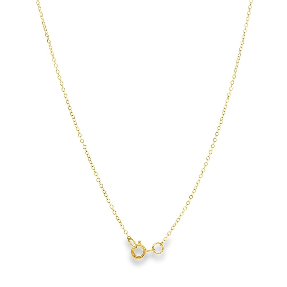 9ct Yellow Gold Diamond Cluster Pendant & Necklace - 18" -0.06ct