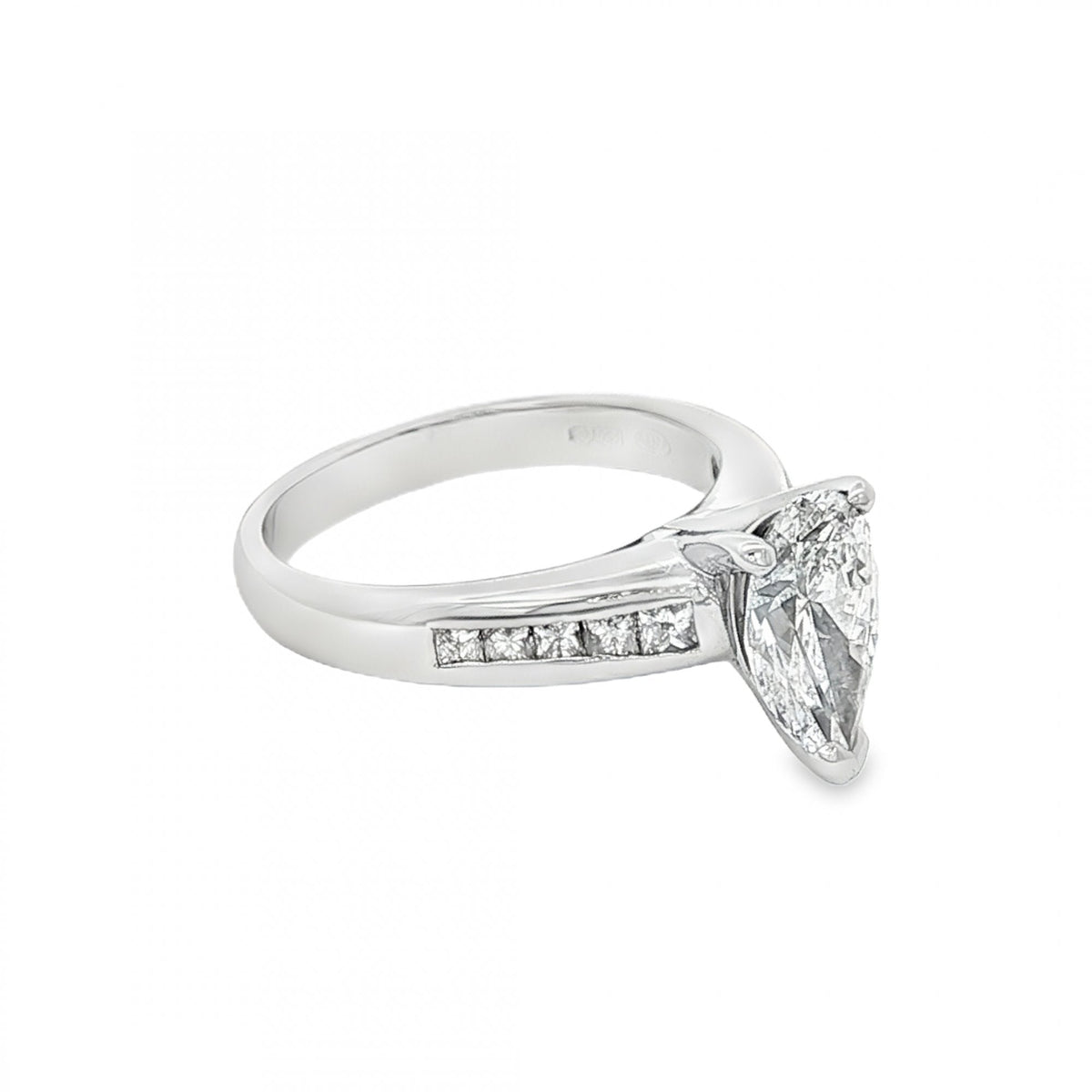950 Platinum Pear-Cut Engagement Ring - Size I½ - 1.60ct