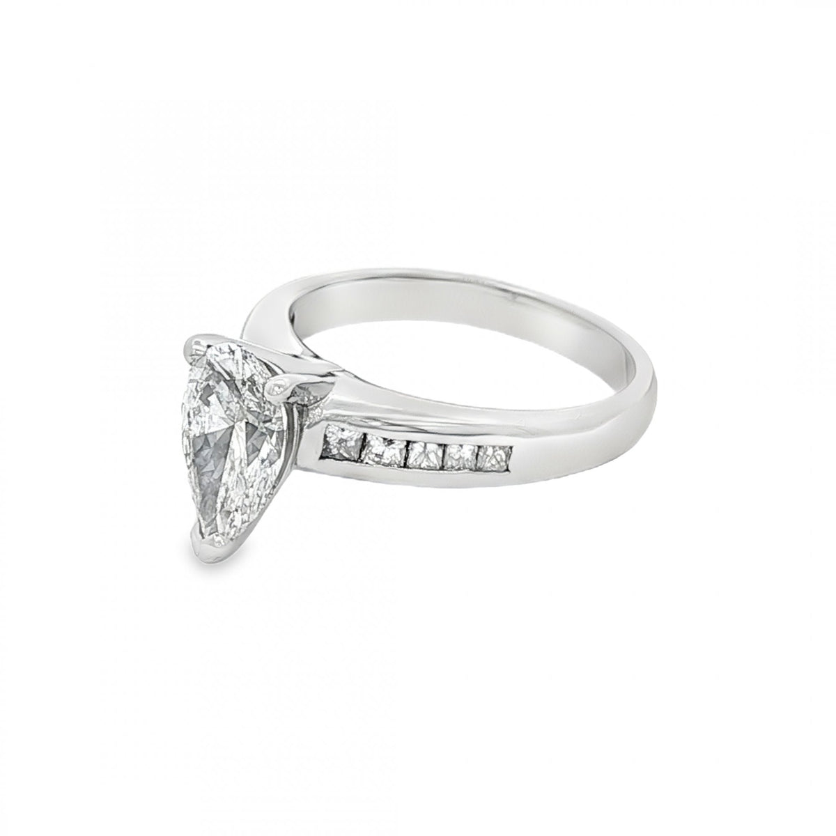 950 Platinum Pear-Cut Engagement Ring - Size I½ - 1.60ct