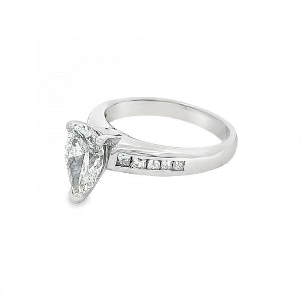950 Platinum Pear-Cut Engagement Ring - Size I½ - 1.60ct