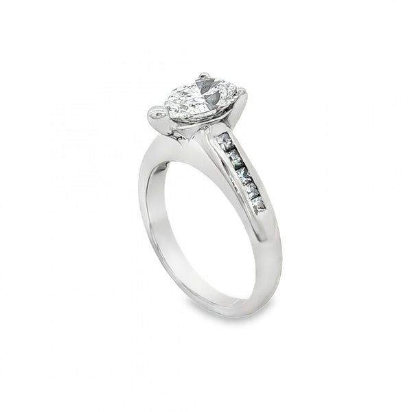 950 Platinum Pear-Cut Engagement Ring - Size I½ - 1.60ct