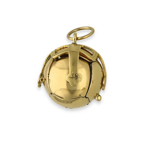 9ct Yellow Gold & 925 Silver Masonic Ball Pendant - 11.6g
