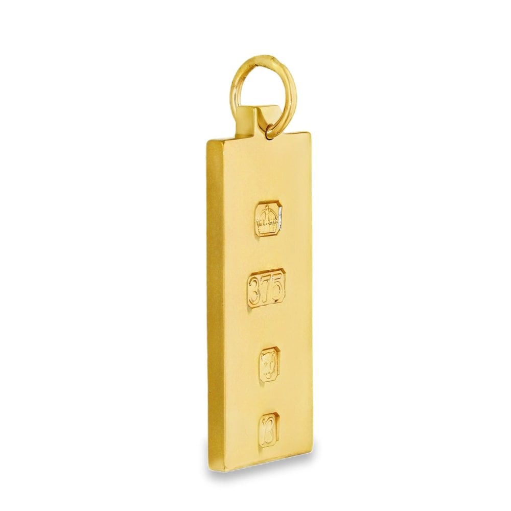 9ct Yellow Gold Heavy Ingot Pendant - 19x48x3.5mm - 34.2g