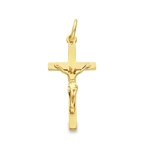 9ct Yellow Gold Small Crucifix Pendant - 14x29x3mm - 1.8g