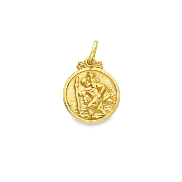 9ct Yellow Gold St. Christopher Pendant - 14x17x1.5mm - 1.8g