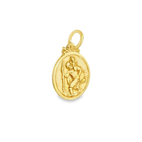 9ct Yellow Gold St. Christopher Pendant - 14x17x1.5mm - 1.8g