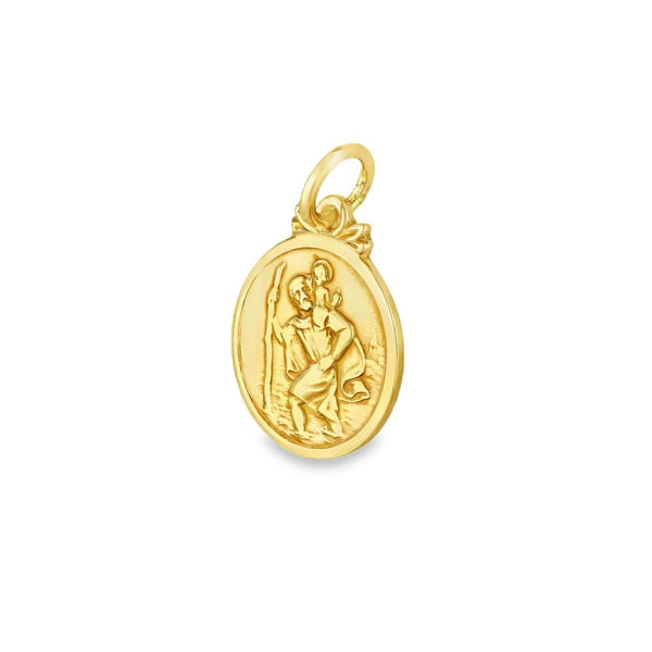 9ct Yellow Gold St. Christopher Pendant - 14x17x1.5mm - 1.8g