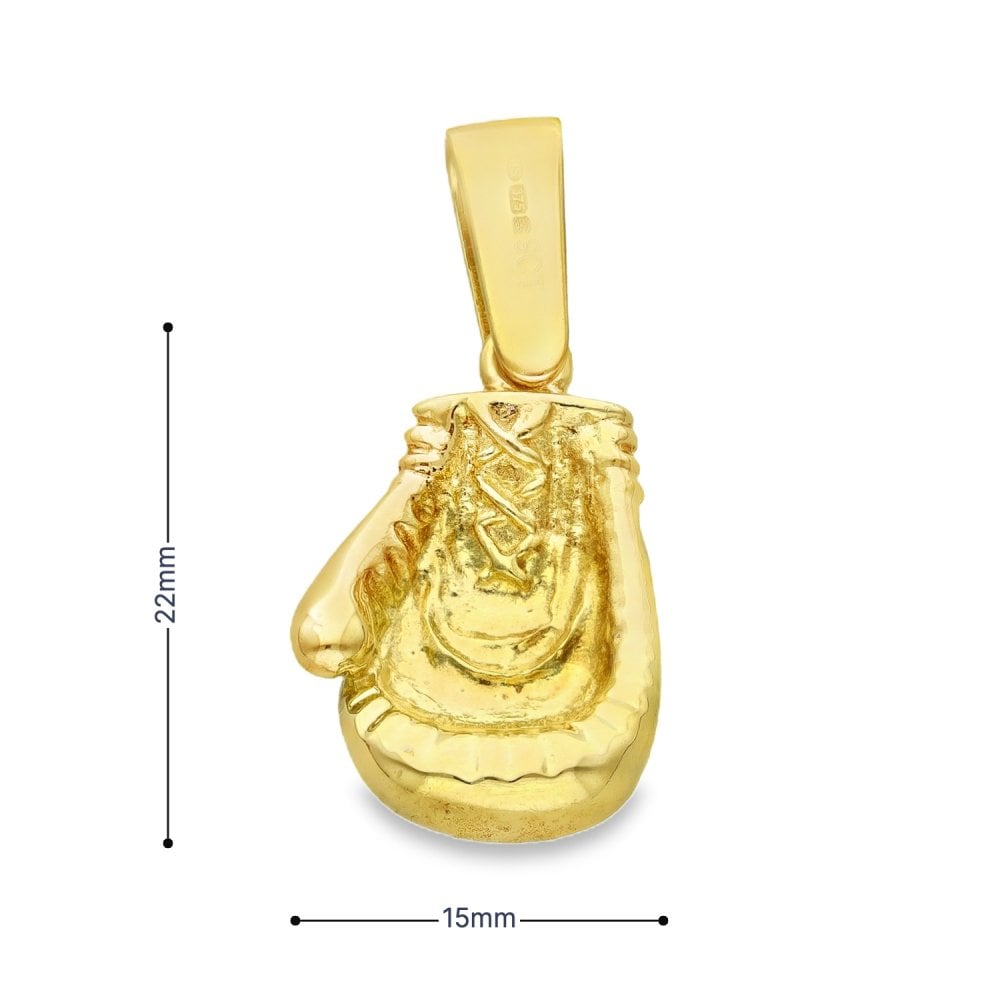 9ct Yellow Gold Boxing Glove Pendant - 15x22x7mm - 8.8g