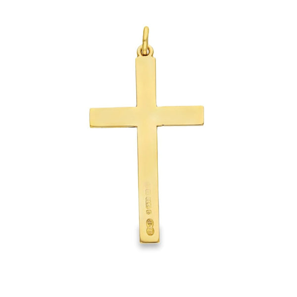 9ct Yellow Gold Feather Cross Pendant - 24x43x1.5mm - 3.6g