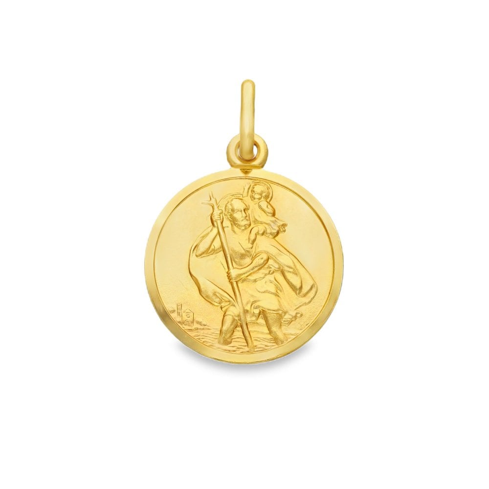 9ct Yellow Gold St. Christopher Pendant - 16x19x1.5mm - 2.5g