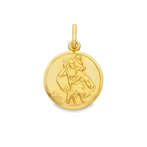 9ct Yellow Gold St. Christopher Pendant - 16x19x1.5mm - 2.5g