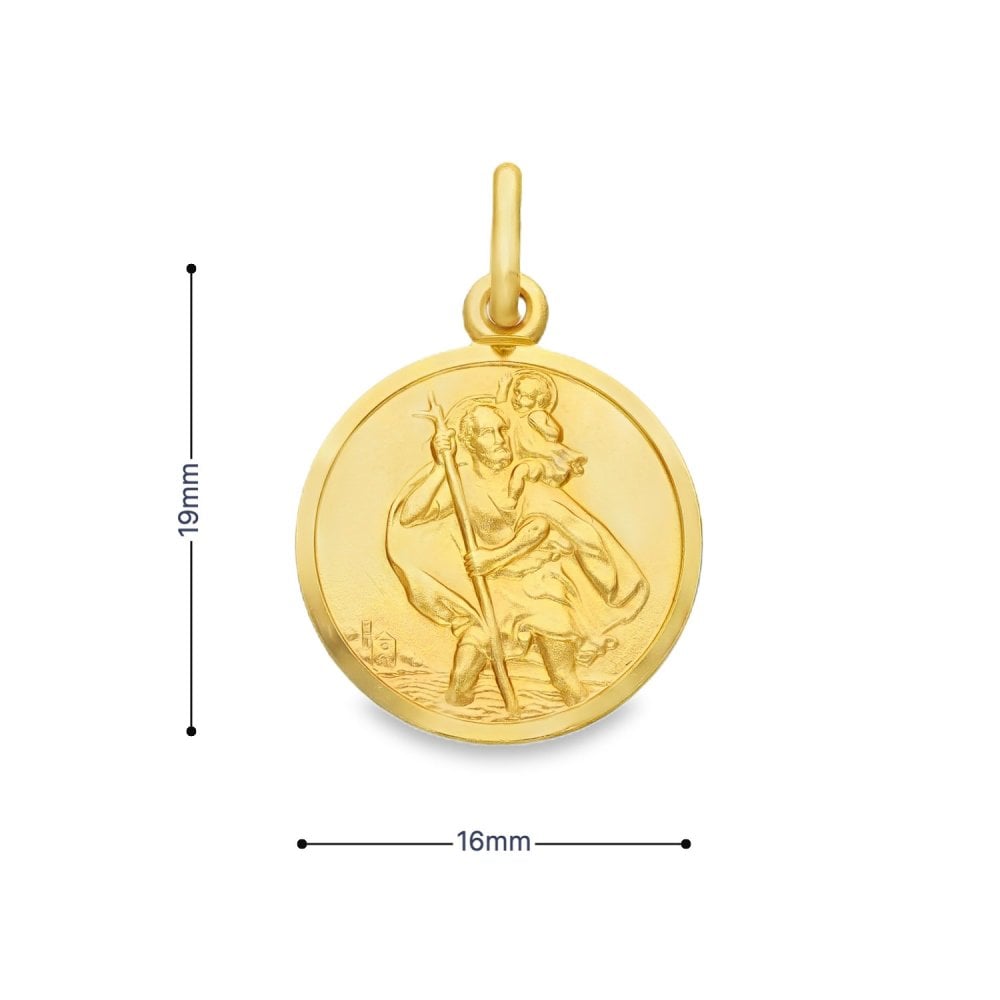 9ct Yellow Gold St. Christopher Pendant - 16x19x1.5mm - 2.5g