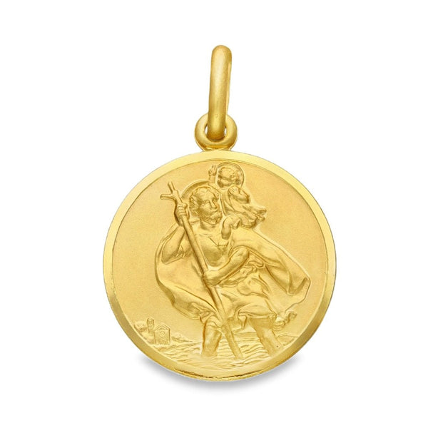 9ct Yellow Gold St. Christopher Pendant - 22x26x2mm - 5.6g