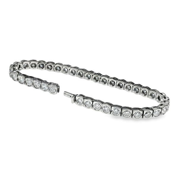 18ct White Gold Diamond Tennis Bracelet - 8.5" - 35.9g - 10.95ct