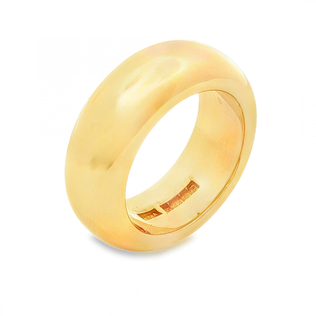 22ct Yellow Gold Heavy Domed D-Shape Wedding Band - Size R - 9mm
