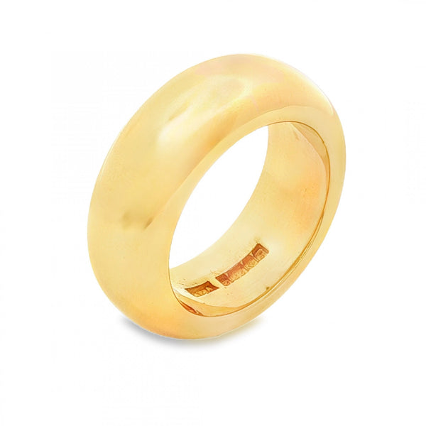22ct Yellow Gold Heavy Domed D-Shape Wedding Band - Size R - 9mm