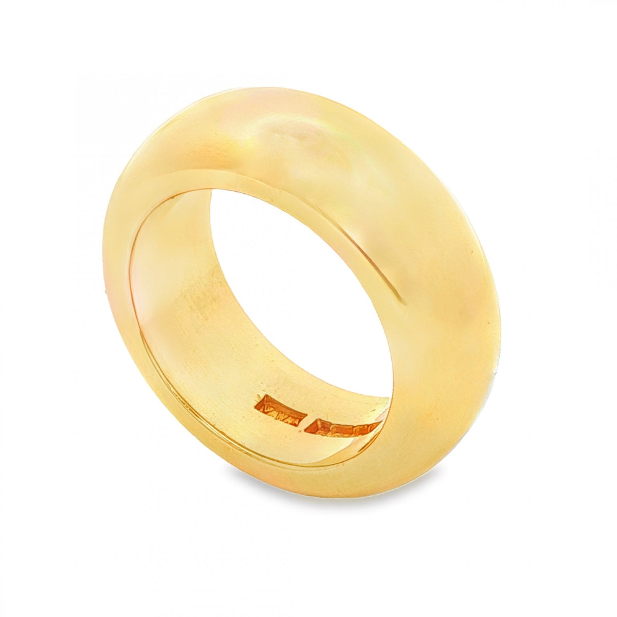 22ct Yellow Gold Heavy Domed D-Shape Wedding Band - Size R - 9mm