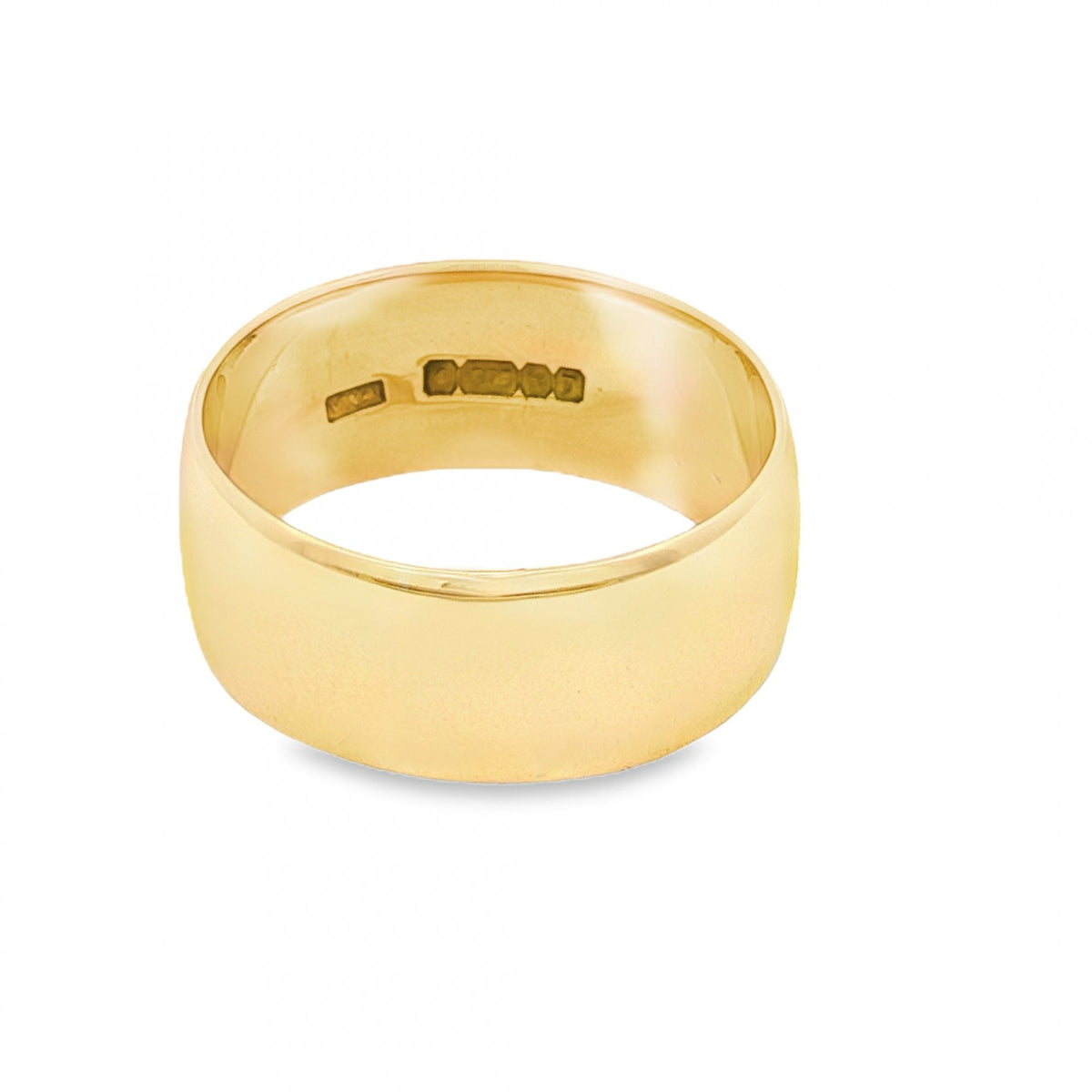 9ct Yellow Gold D-Shape Wedding Band - Size Q - 9mm