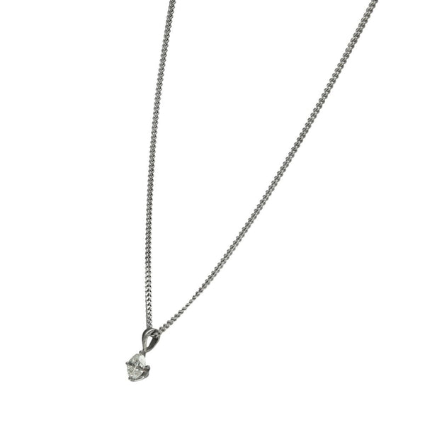 18ct White Gold Diamond Pendant & Necklace - 20" - 0.45ct
